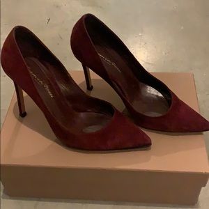 Burgundy Suede Heels